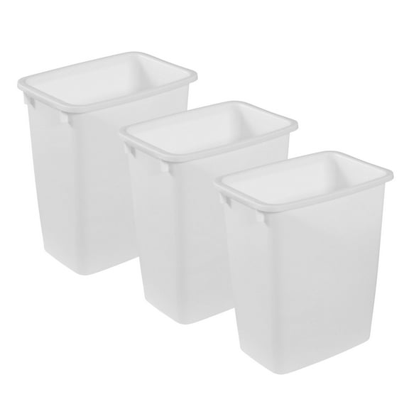 Rubbermaid 21 Qt Traditional Wastebasket Indoor Home Trash Can Container, White, 3 Pack