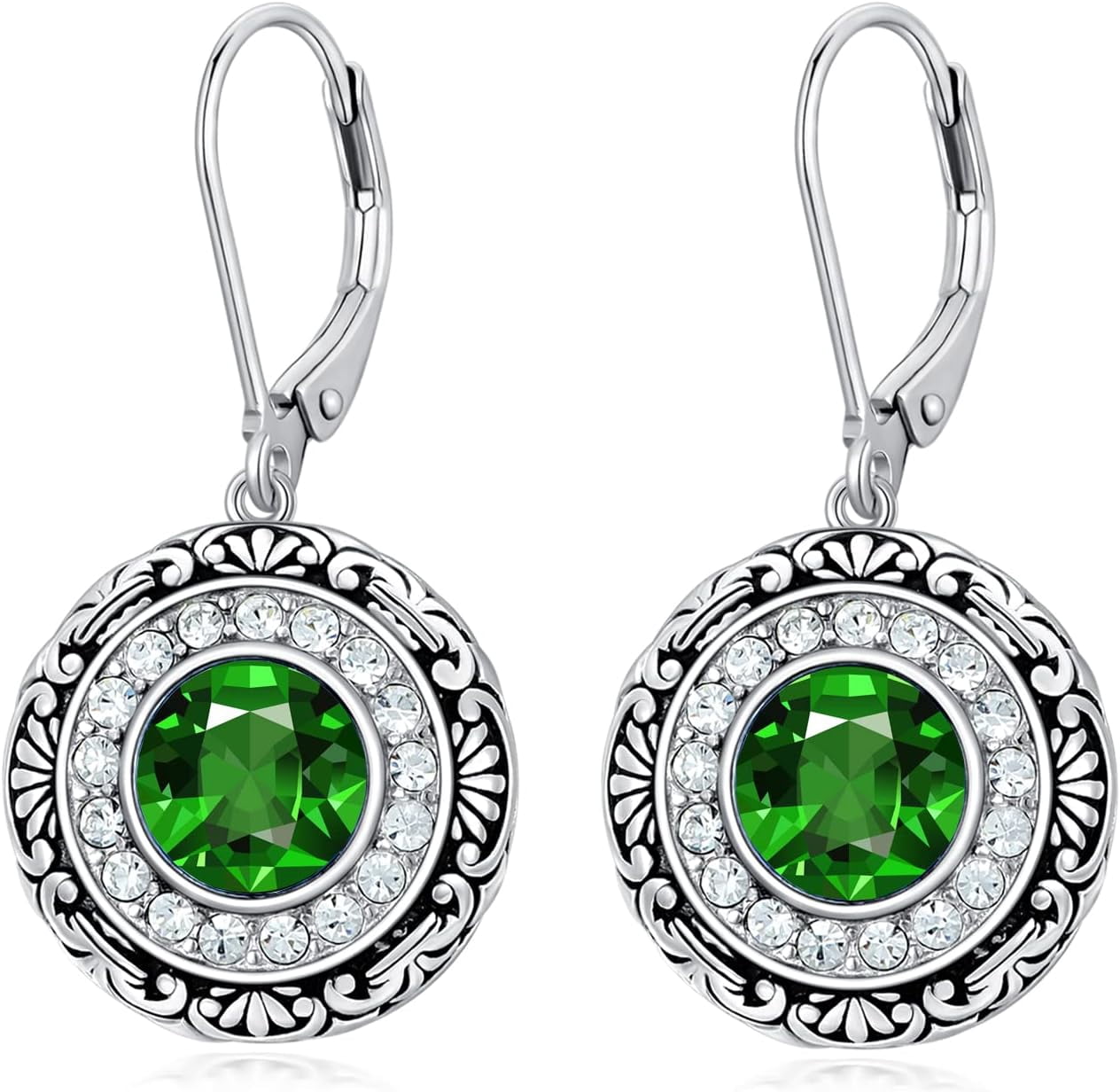 August Birthstone Earrings 925 Sterling Silver Created Peridot Dangle Drop Earrings for Women Birthday Anniversary Jewelry for Women