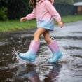 thumbnail image 5 of Kids Glitter Rain Boots Rainbow Portable Toddler Girls Boys Shoes Lightweight, 5 of 7