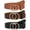 Black/Brown/Leopard, variant on 2 Pack Women Leather Belts Faux Leather Jeans Belt with Double O-Ring Buckle Size up to 58 inch