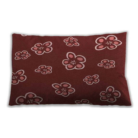 Ahgly Company Patterned Indoor Rectangular Grapefruit Red Lumbar Throw Pillow, 13 inch by 19 inch