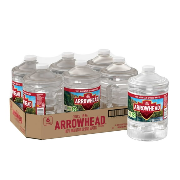 Arrowhead Mountain Spring Water, 3 Liter, 6-Pack Plastic Jugs