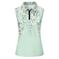 thumbnail image 6 of IYYVV Womens Golf Shirts Sleeveless Zip Up Polo Shirt Collared Lightweight Tennis Athletic Tank Tops Mint Green S, 6 of 7