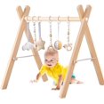 thumbnail image 1 of Gimnasio Plegable para Bebé,Marco Plegable Gimnasio con 6 Juguetes Colgantes, Barra Colgante Centro de Actividad Interactivo Sensl para Recién Nacidos Niños Pequeños Merial Nural, 1 of 5
