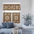 thumbnail image 6 of 3 Piece Kitchen Curtains and Valances Set Brown Boho Cafe Curtains 24 Inch Length Retro Western Rustic Ethnic Tribal Patterns Valance & Tier Curtain for Living Room Bedroom Window 54"x18"+27"x24"*2, 6 of 6