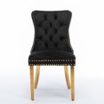 thumbnail image 2 of High-end Tufted Solid Wood Chair, Velvet Upholstered Dining Chair with Steel Plating Legs & Nailhead Trim, Suitable for Living Room, Dining Room, Black, 2 of 9