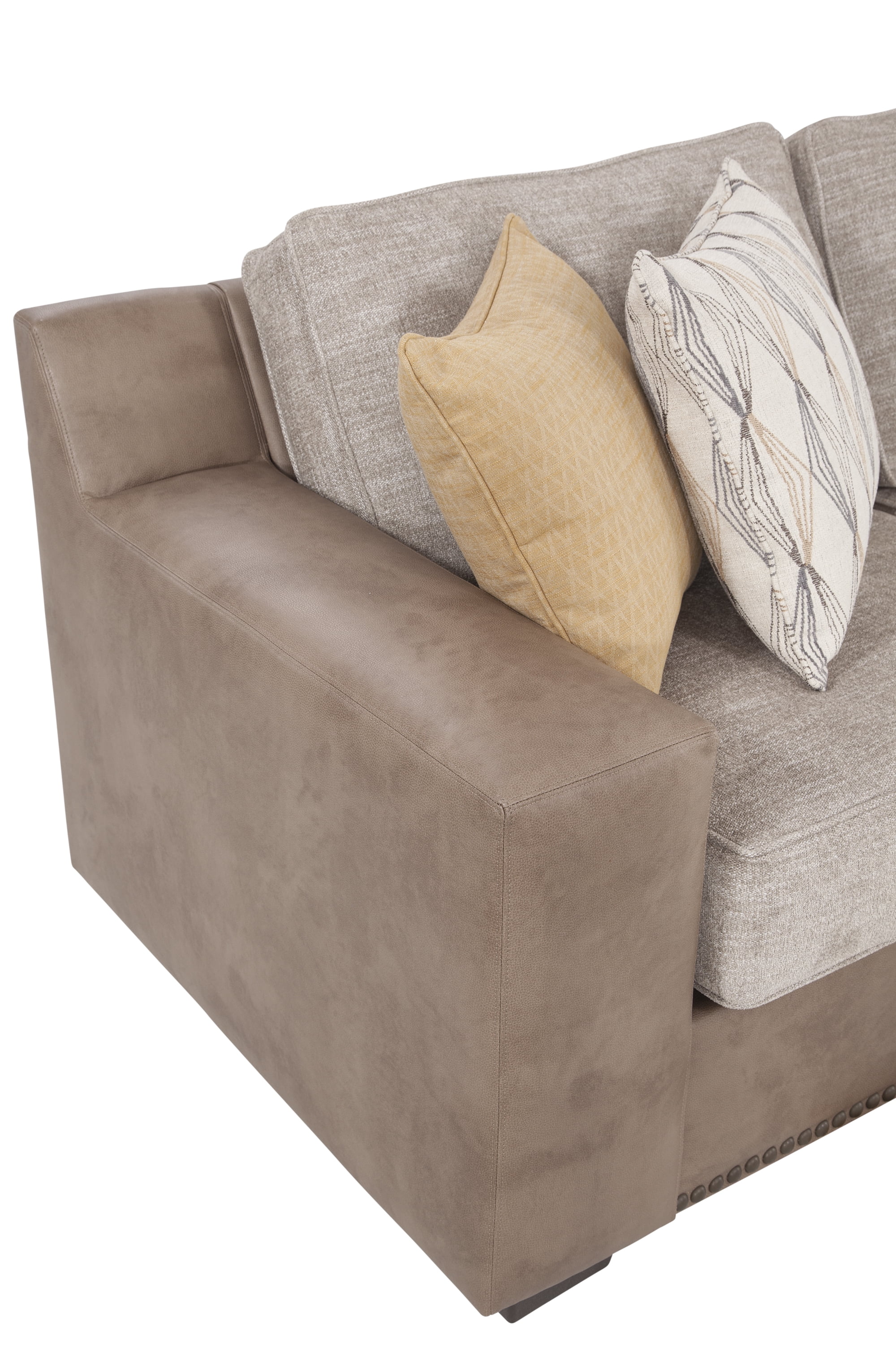 American Furniture Classics Three Piece Sectional Sofa in Parchment Chenille Fabric