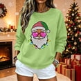 thumbnail image 5 of Juebong Holiday Funny Graphic Tops for Women Family Christmas Tree Santa Lights Print Pullover Crewneck Long Sleeve Shirts Lightweight Matching Sweatshirt, 5 of 5