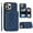 Blue, variant on Mantto Wallet Case for iPhone 13 Pro Max, Shockproof Detachable Wrist Strap with Shoulder Strap Zipper Purse Leather Case Cover,Blue