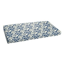 Sorra Home Indigo and Cream Indoor/Outdoor Bench Cushion, Bristol