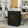 thumbnail image 2 of Modern Metal Accent Storage Cabinet with Doors and 2 Adjustable Shelves for Bathroom Home Office Living Room, 2 of 6