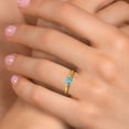 thumbnail image 4 of Gem Stone King 10K Yellow Gold Blue Zircon Solitaire Engagement Ring for Women | 0.85 Cttw | Round 5MM | Gemstone Birthstone | Size 9, 4 of 6