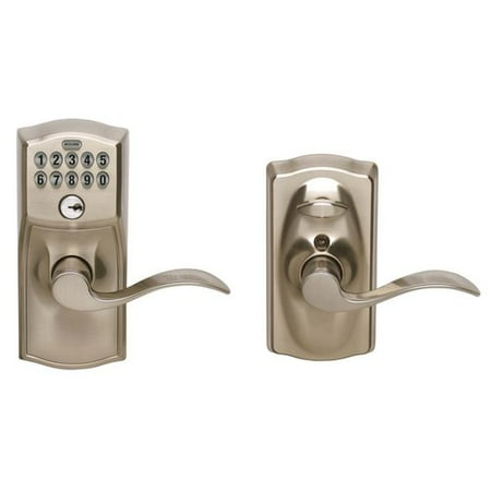 Schlage FE595VCAM619ACC Satin Chrome Accent Entry Lever Keypad (Best Entry Door Locks)