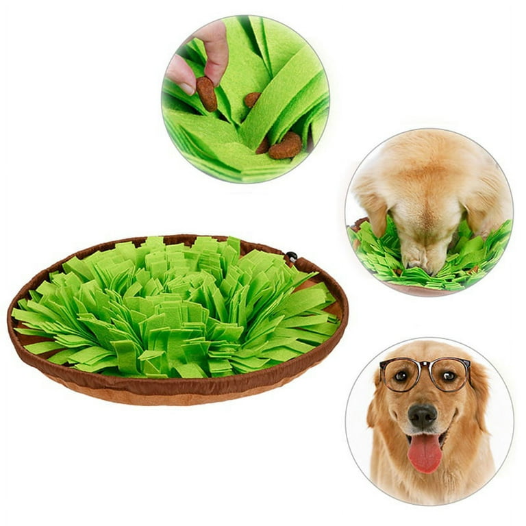 Dog Puzzle Toys, Pet Snuffle Mat for Dogs, Interactive Feed Game for Boredom, Encourages Natural Foraging Skills for Cats Dogs Bowl Travel Use, Dog