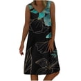 thumbnail image 2 of LOVZFMLL Robes Femmes Décontractées Imprimées Robe Débardeur Plage Col en V Poche Sans Manches Robes de Costume, 2 of 5