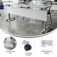 thumbnail image 4 of BizChair Commercial Grade 72" x 24" Heavy-Duty Nesting Flip Training Table with T-Legs, Modesty Panel, 1" Thick Gray Tabletop, and Gray Steel Frame, 4 of 17