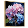 thumbnail image 2 of Designart "Blue Pink Hydrangea Majestic gracefulness" Floral Floater Framed Wall Art Living Room, 2 of 7
