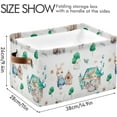 thumbnail image 4 of Coolnut Cute Bunnies Storage Basket Foldable Storage Bin 2 Pack, Canvas Rectangular Storage Basket with Leather Handles for Home Closet & Office Decor Gifts, 4 of 7