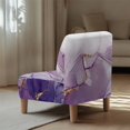 thumbnail image 5 of HELLHERO Purple Marble Pattern Easy Care Breathable Armless Accent Chair Cover Dustproof Armless Accent Chair Protector for Armless Chair, 5 of 8