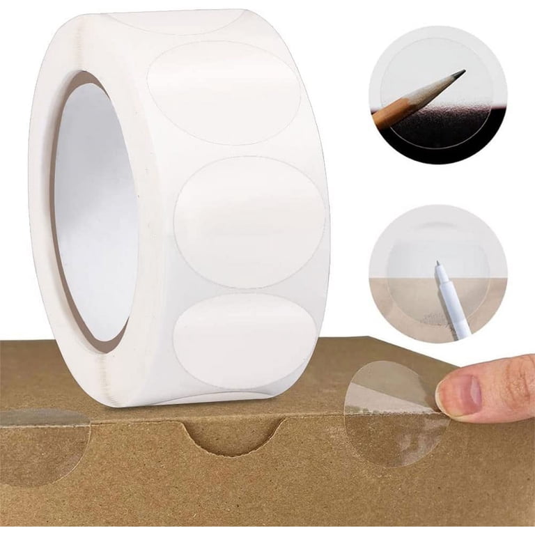 1 Inch Circle, White Matte Paper Seals, Roll of 1,000 s by