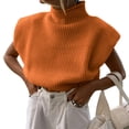 thumbnail image 5 of new fashion women's autumn and winter sweater tops sleeveless turtleneck pullover vest knitted sweater tops-F-L, 5 of 7