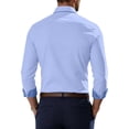 thumbnail image 3 of JoveMarine Mens Slim Fit Long Sleeve Button Down Dress Shirt Solid Color Collared Wrinkle Resistant for Business or Casual Wear,Light Blue M, 3 of 3