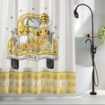 thumbnail image 2 of Honey Truck Shower Curtain, Sweet Honey Bee Gnomes Floral Yellow Plaid Beige Waterproof Shower Curtain Set with 12 Hooks Lightweight Bath Curtains Fabric Bathroom Decor 36x72 Inches, 2 of 9