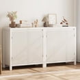 thumbnail image 4 of Ataucjin Fluted Storage Cabinet, Modern Sideboard Buffet Cabinet with Doors and Shelves, Small Console Cabinet with Storage, Wooden Accent Cabinet for Entryway, Living Room, Dining Room, White, 4 of 6
