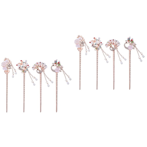 Pawsdot Gorgeous Hair Stick Alloy Hairpin Rhinestone Inlaid Ancient Style Headdress