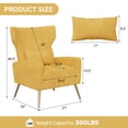 thumbnail image 4 of CQSXDA Modern Velvet Accent Chair, Mid Century High Back Armchair for Living Room, Reading Chair, 4 of 6