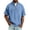 Blue, variant on Men's Acid Wash Short Sleeve Zip Up Mock Neck Pullover Casual Retro Design Distressed Finish Summer Spring Outdoor Daily Wear Slim Fit