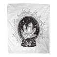 thumbnail image 1 of SIDONKU Flannel Throw Blanket Alchemy Magic Crystal Ball Gems Line and Dot Work Boho Chic Tattoo Altar Veil Antique 50x60 Inch Lightweight Cozy Plush Fluffy Warm Fuzzy Soft, 1 of 2