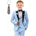 thumbnail image 1 of Conjunto de traje formal Tesscy para niños, corte ajustado, azul cielo, talla 2T-20, 1 of 6