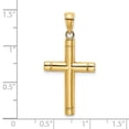 thumbnail image 2 of 14k Gold Tubular Religious Faith Cross With Endcaps 32.15mm long Pendant Necklace for Women, 2 of 2