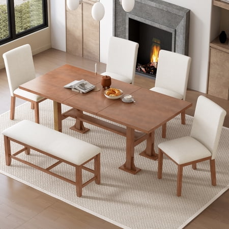 farmhouse 76inch 6-piece extendable dining product