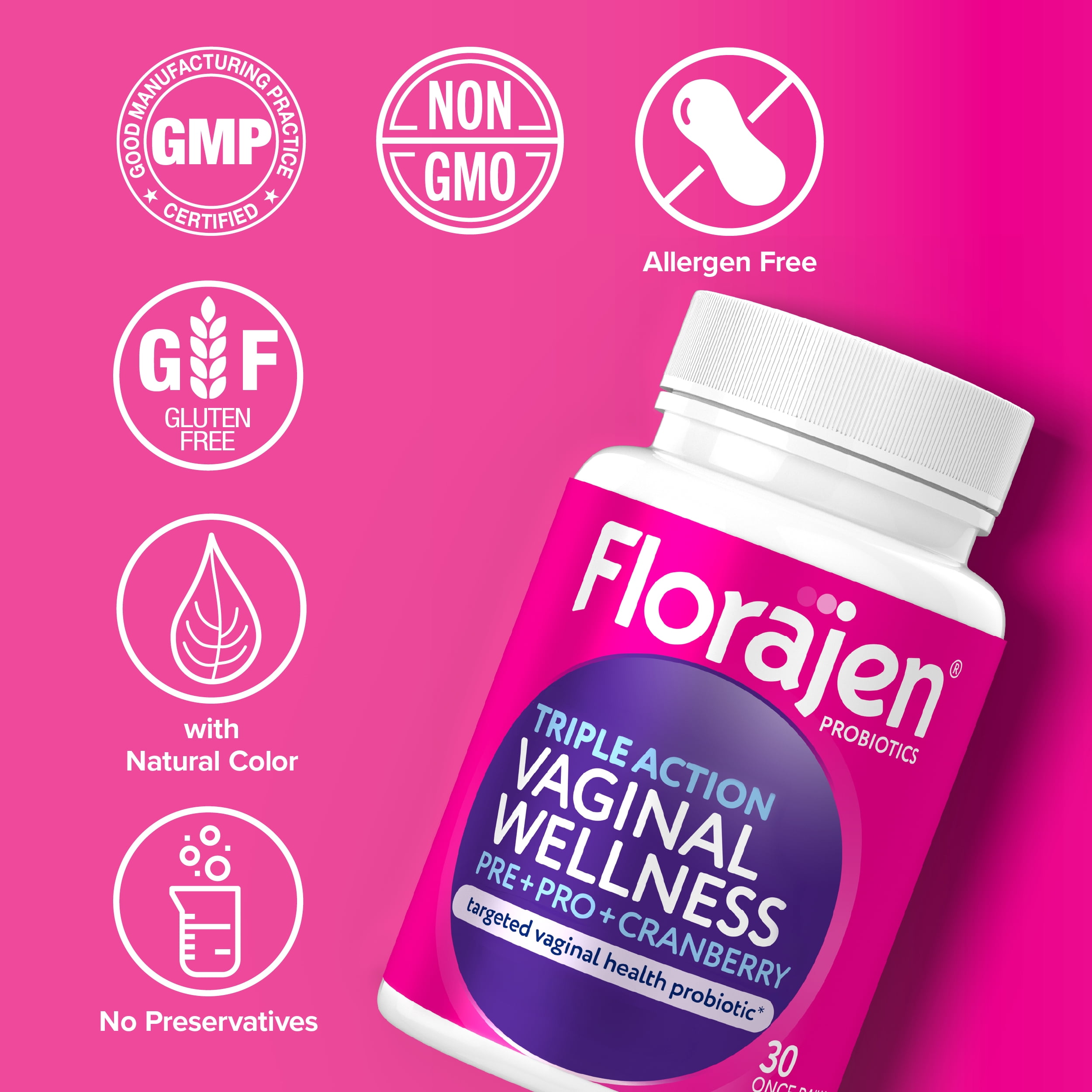 Florajen Triple Action Women's Probiotic 30 Capsules - Walmart.com