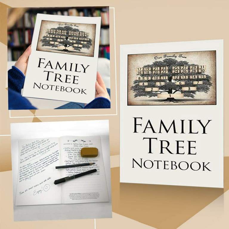 Shpwfbe Tool Family Personal Into Memories to Tree Write Ancestors Genealogy Notebook-Handwritten & Stationery Book, Size: One size, White