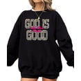 thumbnail image 4 of Camo God Is Good All The Time Sweatshirt for Women - Christian Faith Pullover Black Sweatshirt Adult X-Large, 4 of 7