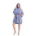 thumbnail image 2 of Oversized Wearable Blanket Hoodie For Adult Kids - Big Hooded Sherpa Junior Sweatshirt With Front Pocket, 2 of 5