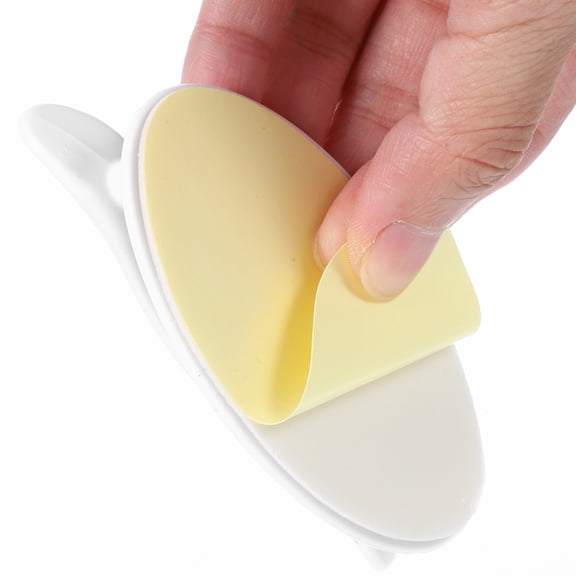 MEIBUTYUP 6-Pack White Self-Adhesive Cabinet Handles for Doors and Drawers, -On Pulls for Furniture