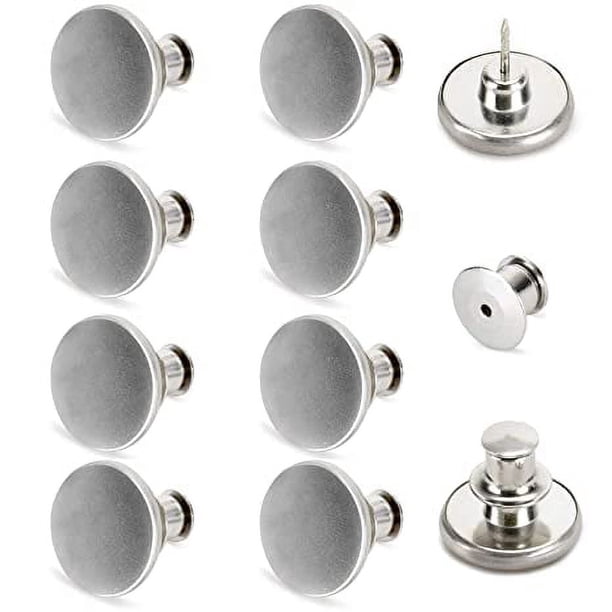 Zhuge 8 juegos de botones para jeans sin costura, botones para pantalones, clips de repuesto ajustables, ajustador a presión, color plateado