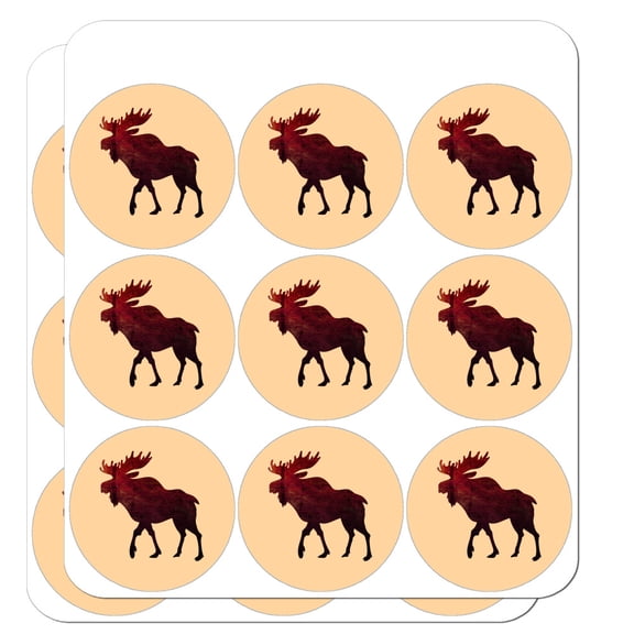 Moose Red Forest 2" Planner Calendar Scrapbooking Crafting Opaque Stickers