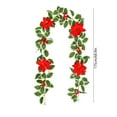 thumbnail image 3 of 6FT Red Berry Christmas Garland, Artificial Berries Garland, Poinsettia Flowers and Holly Leaves, Poinsettia Christmas Decorations for Indoor Outdoor Holiday Home Decor, 3 of 6