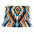 thumbnail image 2 of Desert Diamond Armchair Scene, Bold Rustic Geometric Folk Art Style for Boho Pattern Lovers, Orange Turquoise Motif and Housewarming Gift, Warm Flannel Blanket for Living Room Bedroom, Home Decor, 2 of 9