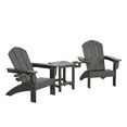 thumbnail image 3 of WestinTrends Malibu 3-Piece Kids HDPE Adirondack Chairs Set with Square Side Table and Cup Holders, Gray, 3 of 13