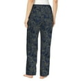 thumbnail image 3 of Naloa Golden Peonies Print Women’s Ultra-Soft Comfy Pajama Lounge Pants with Pockets & Drawstring, 3 of 8