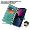thumbnail image 2 of For Samsung Galaxy S25 Case Wallet, Stylish Flower Butterfly Embossed PU Leather Flip Cover Stand Shockproof Cards Slots Hand Wrist Phone Case for Samsung Galaxy S25, Green, 2 of 11