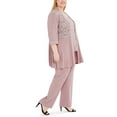 thumbnail image 2 of R&M Richards Plus size Women's Lace ITY 2 Piece Pant Suit - Mother of the bride outfit, 20W Mauve, 2 of 3