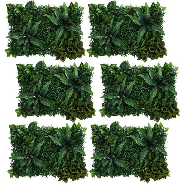 6x Plantas de Follaje de Plástico Artificial Paneles de Pared Boda Decoración de Fondo Accesorios