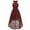 Wine, variant on IROINNID Women's Fashion Grenadine Sleeveless Embroidery Evening Dress Party Dress A-Line Solid Color Dress